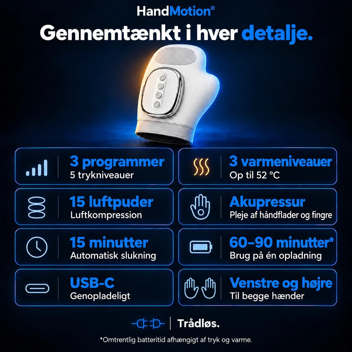 HandMotion® – håndmassage med varme, kompression og akupressur